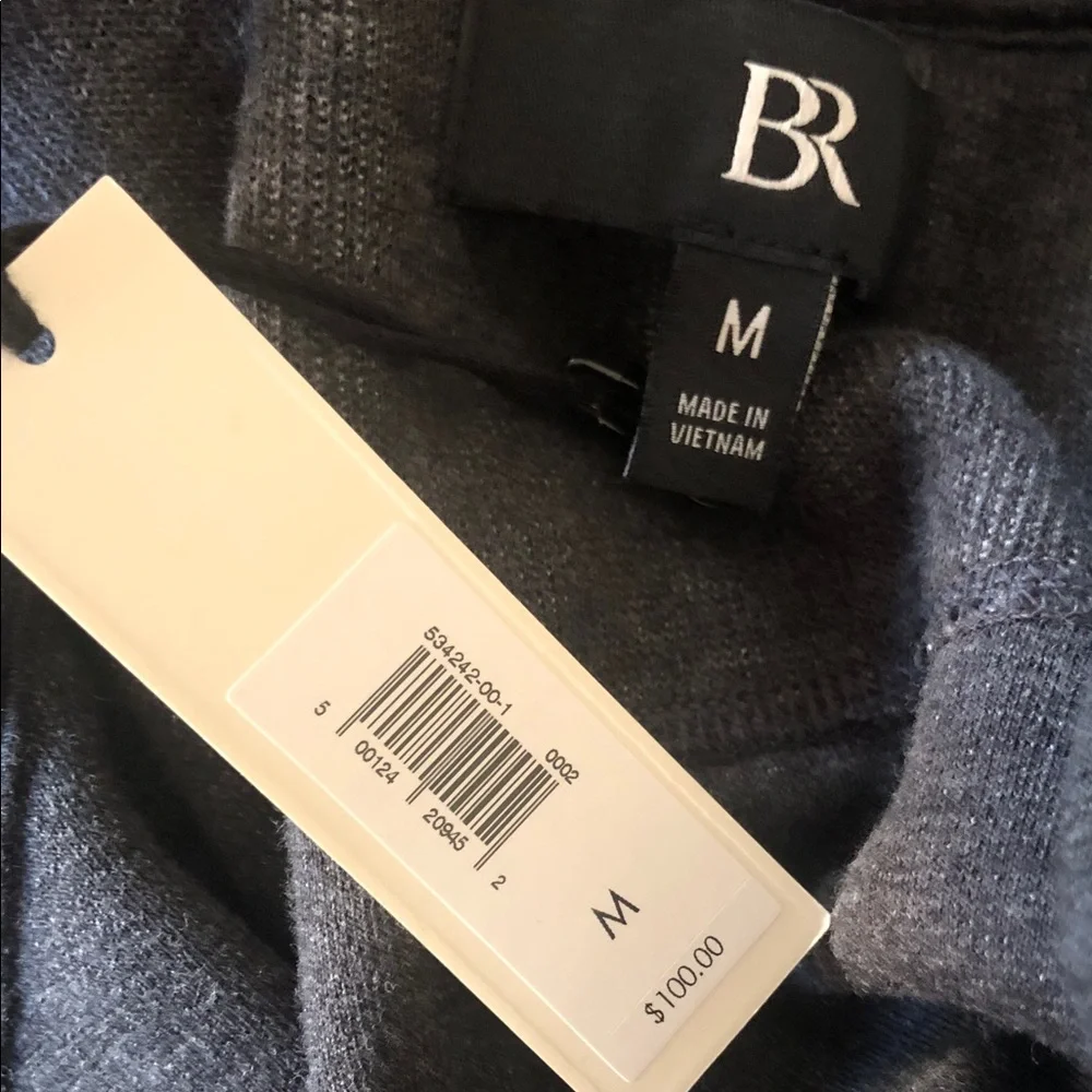 NEW‎ Banana Republic Mens Ribbed Half Zip Sweatshirt Dark Heather Gray Size M
